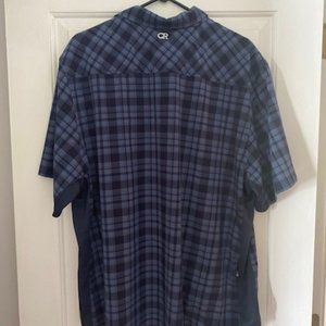 Clubride blue plaid snap button performance shirt NEVER WORN! 2XL